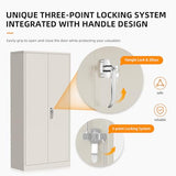 INTERGREAT Metal Storage Cabinet with Locking Doors, 72" Tall Wardrobe Closet with Lock and Hanging Rod, Steel Storage Locker Closet with 4 Shelves for Home Office, Garage, Grey INTERGREAT