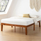 Mellow Naturalista Classic 16 Inch Solid Wood Platform Bed with Wooden Slats, Cherry, Queen Mellow