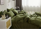 Nanko King Comforter Set Dark Green, Olive Green Soft Reversible All Season Down Alternative Quilted Duvet Insert, Microfiber Filling, Luxury Quality Bedding Sets in a Bag 3PCs 104x90 inch Sage Nanko