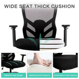 YFO Big and Tall Office Chair 500LBS - Computer Desk Chair with Adjustable Lumbar Support, Heavy Duty Ergonomic Mesh with 360 Rotation 4D Arm and Extra Wide Comfty Seat, Quiet Wheels for Adults YFO