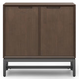 SIMPLIHOME Banting SOLID HARDWOOD Wide Modern Industrial Low Storage Cabinet for The Living, Entryway and Family Room, 32 inch, Walnut Brown SIMPLIHOME