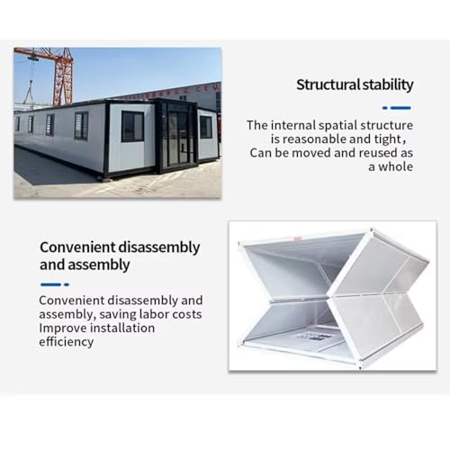 Prefab Container House Construction Sites and Dormitories Quick Assemble House Expandable Detachable Modular Home 20ft 30ft 40ft - WoodArtSupply