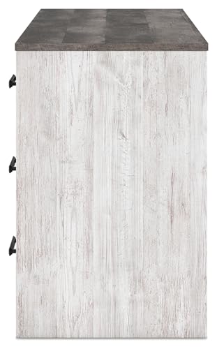 Signature Design by Ashley Shawburn 3-Drawer Home Office Desk, 54" W x 19" D x 29" H, White & Gray Signature Design by Ashley