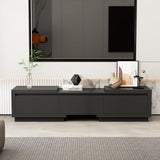 Timechee Black TV Stands for Living Room, Extendable Under TV Table Stand Cabinet with Drawers, Entertainment Center with Storage, Modern Entertainment Media Console Center for Living Room, Bedroom Timechee