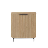 Walker Edison Lowen Contemporary Fluted-Door Accent Cabinet 32 Inch Coastal Oak Walker Edison