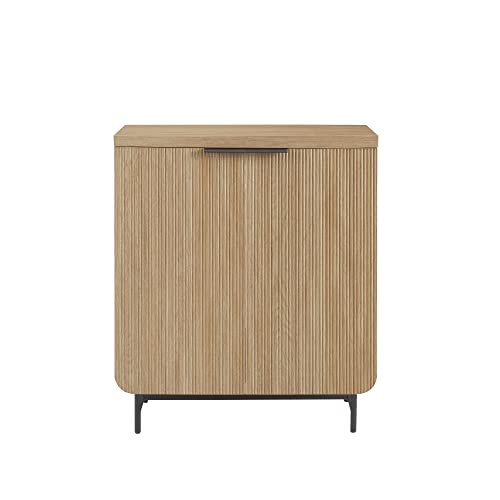 Walker Edison Lowen Contemporary Fluted-Door Accent Cabinet 32 Inch Coastal Oak - WoodArtSupply