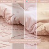 Comfort Spaces Comforter for Queen Size Bed, Geometric Diamond Tufted Boho Comforter Set Queen, All Season Lightweight Bedding Set, Matching Sham, Full/Queen Pink 3 Piece Comfort Spaces