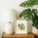 DOODLREAM Monstera Deliciosa DIY Punch Needle Embroidery Kit for Adult Beginner, 9.4" Potted Plant Leaf Punch Stitching Craft Set for Starter with Frame,Fabric Pattern,Threader, Yarn, Pinch Needle