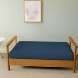 Full Size Armless Futon Covers - 100% Egyptian Cotton Futon Slipcovers - Zippered Couch Cover Sofa Bed Protector, Sleeper Sofa Cover, Machine Washable, Medium Blue Yarns of Cotton