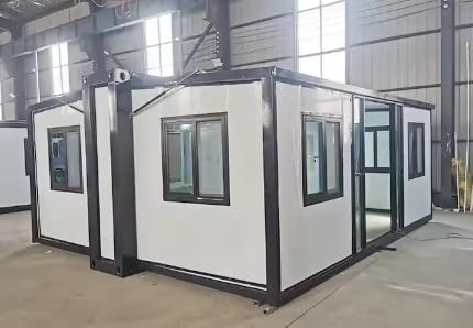 Prefabricated 15ft × 20ft Expandable Tiny Houses,Modern Designed, Spacious, Waterproof Expandable Container Houses, empty inside so design it with your own choice. - WoodArtSupply