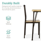 Best Choice Products 3-Piece Dining Set Modern Dining Table Set, Metal and Wood Square Dining Table for Kitchen, Dining Room, Dinette, Breakfast Nook w/ 2 Chairs - Brown Best Choice Products