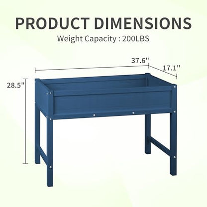 KETOYARK Raised Garden Planting Bed with Legs,HDPE Elevated Planter Box Rot-Resistant and Non-Cracking for Herb Vegetable Flower with Drainage Hole Outdoors/Indoors Planter Raised Beds,Navy - WoodArtSupply