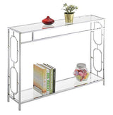Convenience Concepts Omega Chrome Console Table 42" - Contemporary Modern Sofa Table with Storage Shelf, Narrow Entryway Hall Table for Living Room, Bedroom, Bathroom, Glass/Chrome Convenience Concepts