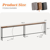 SUPERJARE 102 Inch Sofa Table with 2 Power Outlets and USB-C Ports, 5.9 Inch Narrow Console Table with Storage, Extra-Long, for Entryway Hallway Couch Behind Sofa, Small Spaces, Rustic Brown SUPERJARE