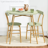 Best Choice Products 3-Piece Oval Dining Table Set,Modern Small Kitchen Dinette w/ 2 Chairs, Metal Frame, Curved Backrests - Pink/Gold Best Choice Products