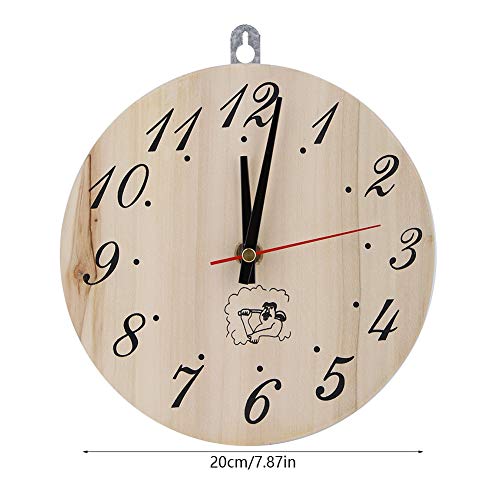 Bewinner 8in Wooden Sauna Clock, Portable Timer Clock for Sauna Room Home Decor Sauna Accessory Bewinner