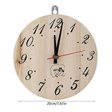 Bewinner 8in Wooden Sauna Clock, Portable Timer Clock for Sauna Room Home Decor Sauna Accessory Bewinner