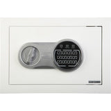 Wall Safe - Digital Safety Box with Passcode for Quick Access and Backup Key - Personal Safe for Cash or Jewelry - Wall Safes by Paragon (White) Stalwart