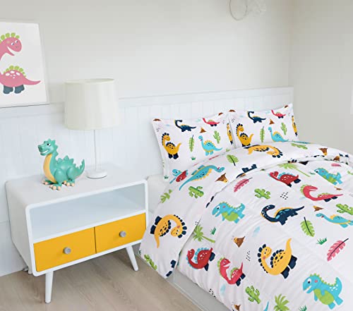Utopia Bedding Dinosaur Kids Comforter Set with 2 Pillow Shams, 3 Piece Soft Microfiber Twin Bed Comforter with Pillow Shams, Printed Kids Bedding for Boys and Girls, Lightweight, Breathable,Easy Care Utopia Bedding