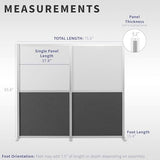 VIVO Modular Wall System, 2 PET and Whiteboard Panels, Professional Office Cubicle Dividers, Freestanding Privacy-Screen, 66 inches High, White and Dark Gray, PP-MWS63WB VIVO