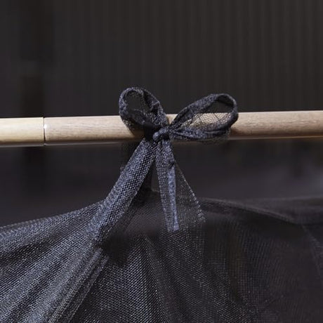 Kertnic Black Canopy Bed Curtains for Girls & Adults, Queen King Bed Canopy Drapes Netting, Practical Mosquito Net for Bed (King- 86" W*78" L*82" H) Kertnic