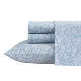 Laura Ashley - Queen Sheets, Cotton Percale Bedding Set, Lightweight & Breathable Home Decor (Heirloom Ditzy Blue, Queen) Laura Ashley