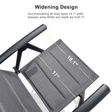 PURPLE LEAF 9 Pieces Outdoor Patio Dining Set with 8 Folding Portable Chairs and 1 Rectangle Aluminum Table, Foldable Adjustable High Back Reclining Chairs with Soft Cotton-Padded Seat, Grey PURPLE LEAF