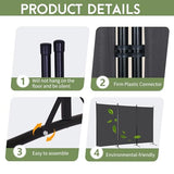 FDW 3-Panel Room Divider Privacy Screen, 6FT Portable Folding Partition with Metal Frame (102" W x 70" H) for Office/Home Use, Grey FDW