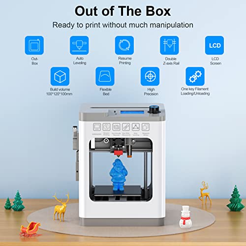 Mini 3D Printer Tina2,Fully Assembled and Auto Leveling 3D Printer for Beginners,Complete Starter Kit with 3D Printing Machine,High Precision Printing with PLA/PLA+/TPU,Printing Size 3.9x4.7x - WoodArtSupply