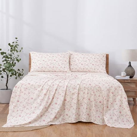 Modern Threads Printed 3-Piece Extra Soft Bedding Sheets & Pillowcase Set, Deep Pocket up to 16 inch Mattress Kashmir Rose Twin Modern Threads