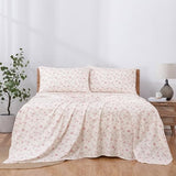 Modern Threads 4-Piece Ultra Soft Microfiber Bed Sheets Set, Wrinkle Free Sheets with Deep Pockets Fitted Sheet, Flat Sheet & Pillowcases, Lightweight Breathable Bedding, Floral Rose, Queen Modern Threads