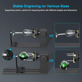 Mecpow G5 Rotary Roller with Three Angle-Adjustable Grippers for Multi-Shaped Objects, Compatible with Engraving Machines, Rotary Roller with Heightening Bracket Mecpow