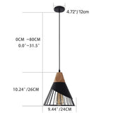 Mxsaoud Modern Black Pendant Light Over Kitchen Island, Adjustable Wood Hanging Light Fixture,Industrial Pendant Lighting for Dining Room,Living Room,Bedroom,Hallway,Kitchen,Bar Mxsaoud