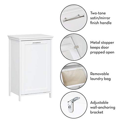 RiverRidge Somerset Tilt-Out Laundry Hamper, White