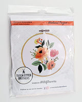 DUTCH STITCH BROTHERS Wildflower Embroidery Starter Kit with Pattern and Instructions. Stamped Embroidery Kits with Embroidery Clothes with Pattern. 6" Embroidery Hoop