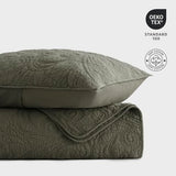 EVERGRACE 100% Cotton Paisley Quilt Set, Queen Size 3 Piece Set – Prewashed Lightweight Bedspread with 2 Shams, Soft & Breathable Coverlet for All-Season Comfort, Olive Green EVERGRACEHOME