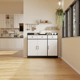 GarveeHome 42.5 in Sideboard Buffet Cabinet with Storage, Wooden Kitchen Storage Cabinet with Adjustable Shelf, Modern Coffee Bar Buffet Table for Living Room Entryway Dining Room GarveeHome