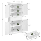 Iwell Tall Storage Cabinet with Adjustable Shelf & 1 Large Drawer, Pantry Cabinet with 4 Doors, Bathroom Cabinets, Kitchen Cabinets for Dining Room, Living Room, Home Office, White Iwell
