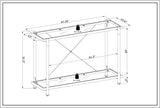 WAQINBR Silver Narrow Console Table Sofa Table for Living Room, Entryway Table with Storage, Acrylic Sofa Table Narrow Long with Tempered Glass Top, 43.3" W Rectangular Glass Table… WAQINBR