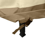 Vanteriam Outdoor High Back Chair Cover, Heavy Duty Waterproof Patio Swivel Chair Covers - Fade Resistant Patio Standard Dining Chair Cover 2 Pack - 26W x 28D x 37.5H inch Beige & Brown Vanteriam