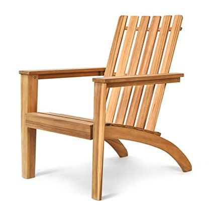 Tangkula Adirondack Chair Acacia Wood Outdoor Armchairs, Weather Resistant for Patio Garden Backyard Deck Fire Pit, Lawn Porch Furniture & Lawn Seating, Campfire Chair, Adirondack Lounger (1, Natural)