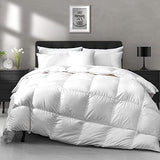 APSMILE Lightweight Down Feather Fibers Comforter Oversized King Size - Cooling Bed Comforter, Hotel Collection High Fill-Power Thin Duvet Insert for Warm Weather/Hot Sleepers, 120x98, White APSMILE