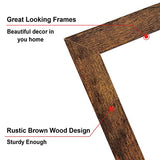8x10 Picture Frame Brown Set of 6, Display Pictures 5x7 With mat or 8x10 Without Mat SESEAT