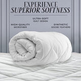 Twin/Queen/King Down Alternative Comforter, 2100 Series All-Season Duvet Insert with Corner Tabs, Box-Stitch, Soft Microfiber, Machine Washable (White, King) Pantrypoet