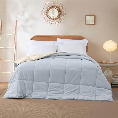 Modern Threads Down Alternative Reversible Comforter Beige/Light Blue Twin Modern Threads