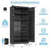 Aobabo Upgraded Garage Storage Cabinets with Wheels,Metal Storage Cabinets with 5 Adjustable Shelves for Garage Home Office Storage, Black,71''H*34''W*18''D,Assembly Required Aobabo