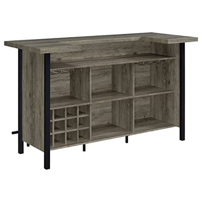 Coaster Furniture Bar Unit Grey Driftwood Black 182105 - WoodArtSupply