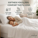 CLOUDSCAPE 100% Egyptian Cotton Queen Sheets - 400 Thread Count Extra Deep Pocket Sheets, Fits Upto Full Bed, All Season Durable Luxury Soft Cooling Cotton Bedding, Breathable Sheets-White CLOUDSCAPE LINEN