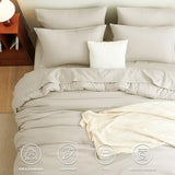 CozyLux King Comforter Set Oatmeal, 7 Pieces Bed in a Bag Soft Bedding Comforter Set with Sheets, All Season Boho 7PC Bed Sets with Comforter, Fitted Sheets, Flat Sheets, Pillow Shams and Pillowcases CozyLux