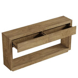 Tribesigns 63" Console Table with 2 Drawers, Farmhouse Entryway Table with Open Storage Shelf, Wooden Sofa Console Behind the Couch for Living Room, Hallway, Foyer, Brown Tribesigns